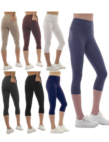 Damen capri leggings hoher - leggings,