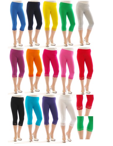 Leggings capri mit spitze - leggings,